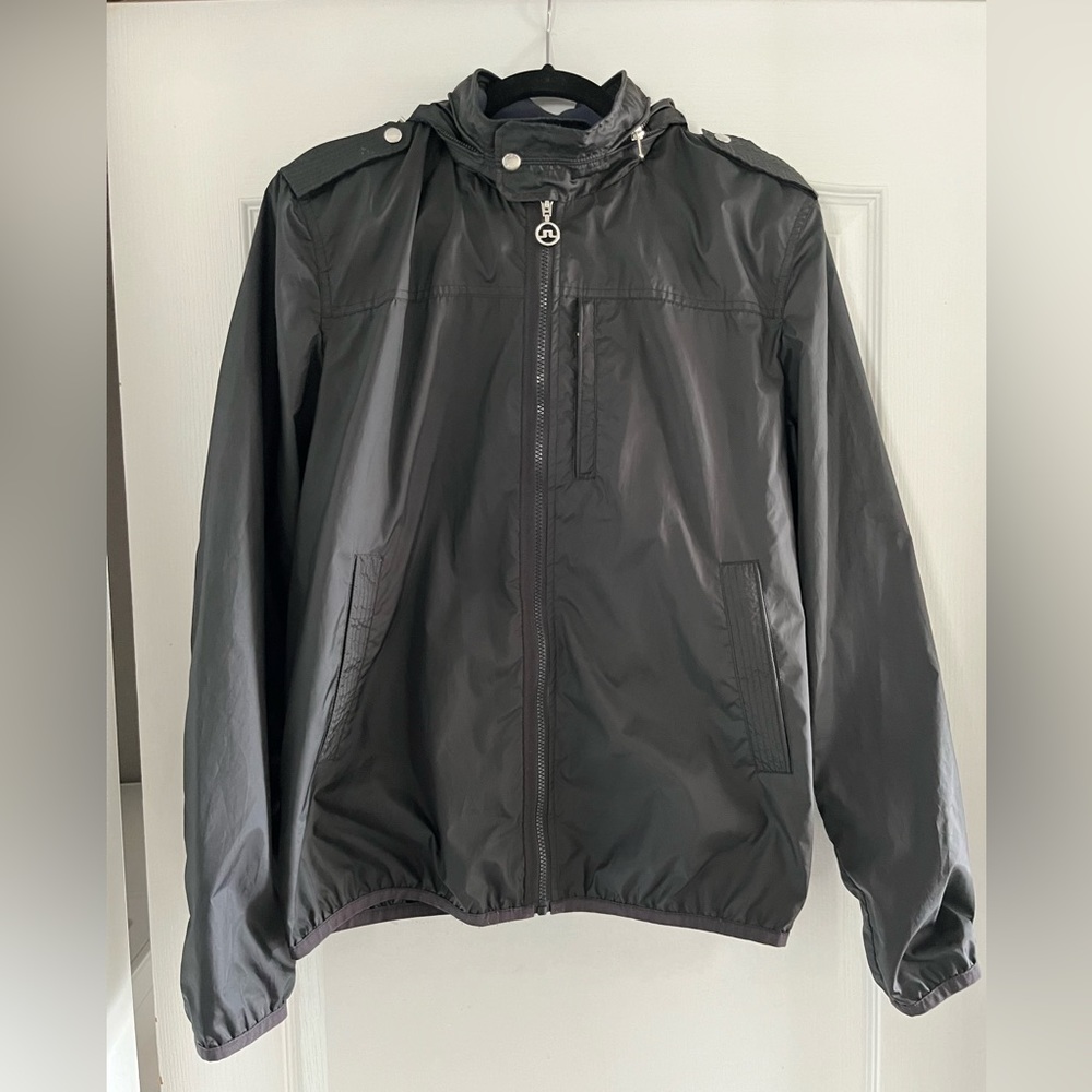 J. Lindeberg Black Kingley 2.0 Poly Packable Jacket Size L